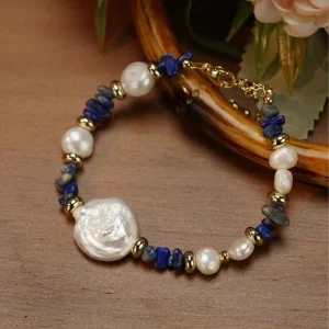 Freshwater Pearl Beaded Woven Bracelet, Retro