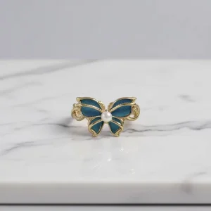 Freshwater Pearl Copper Gold-Plated Ring for Wedding Engagement