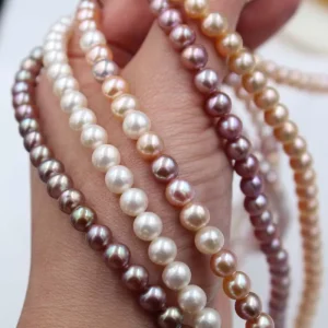 Freshwater Round Pearl String Necklace, 3A Grade, for Jewelry Making