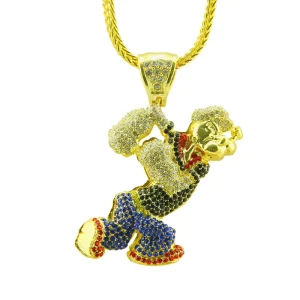 Full Diamond Chain Hip Hop Cartoon Character Pendant Necklace Personalized Jewelry