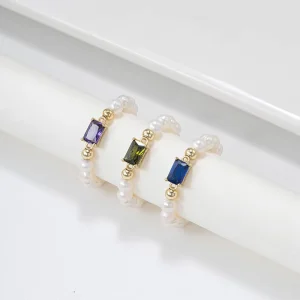 GPR17 New Arrival Fashion Anillos Plata Fine Jewelry Rings With 4A Zircon Women Freshwater Pearl Rings
