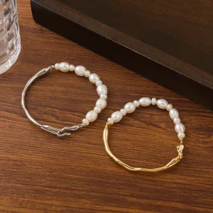 Gemstone Freshwater Pearl Bead Bracelet for Women