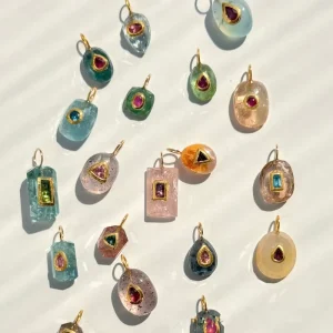 Gemstone Pendant Jewelry Accessories for Crystal Necklace Jewelry Making Colorful Geometric Crystal Charms