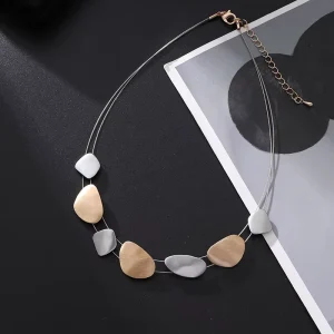 Geometric Double Thin Rope Short Necklace