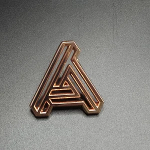 Geometric Hollow Letter A Metal Brooch Rose Gold Edge Lightweight Zinc Alloy for Office Lapel Accessories