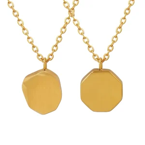 Geometric Irregular-Shaped Round Pendant Necklace