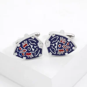 Geometric Shield Cufflinks for Men’s French Shirts
