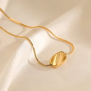 Geometric Square Gold Pendant Necklace for Women, Jewelry Making