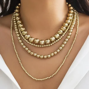 Glass Imitation Pearl Bohemian Adjustable Multilayer Necklace