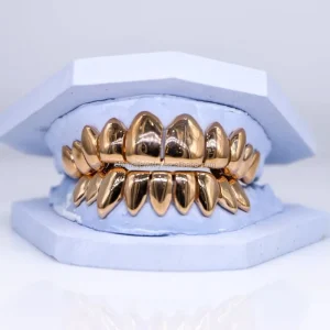 Gold-Plated 925 Sterling Silver Deep-Cut Teeth Grillz