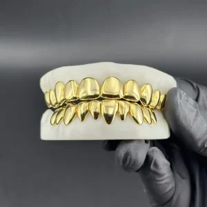 Gold-Plated 925 Sterling Silver Deep-Cut Teeth Grillz