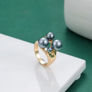 Gold Plated Adjustable Large Pearl Samoa Hawaiian Ring