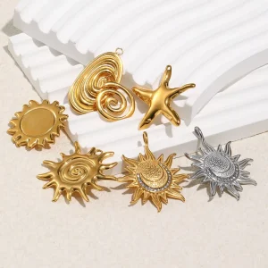 Gold-Plated Stainless Steel Pendants & Charms for Jewelry Making