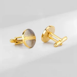 Gold-Plated Suit Cufflinks for Men