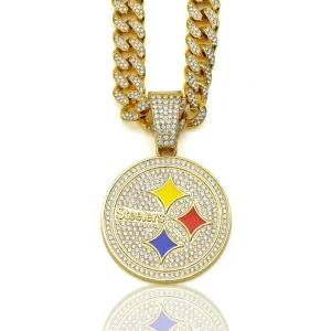 Gold Plated Zinc Alloy Link Chain Personalized Letter Pendant Full Diamond Hip Hop Style