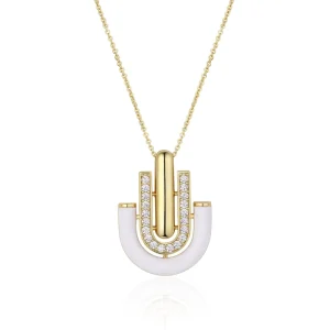 Gold-Plated Zircon Pendant Necklace for Men and Women