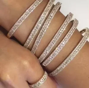Gold Silver Plate Clear CZ Bangles New Collection Fashion Full Paved Bling AAA Cubic Zirconia Bracelet for Women Wedding Jewelry