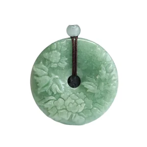 Green Jade Pendant Flower Shape Myanmar Jadeite Gemstone Pendant