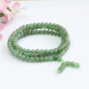 Green Jadeite Beaded Necklace from Myanmar