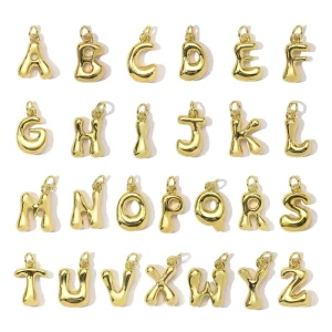 Handmade DIY Bubble Letter Charm Pendant 26 English Letters
