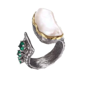 Handmade Freshwater Baroque Pearl Unisex Rings Daily Wear Jewelry