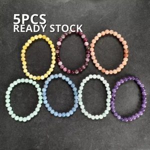 Handmade Unisex Freshwater Pearl and Natural Stone Beaded Bracelet