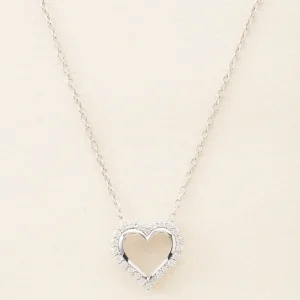 Heart-Shaped Diamond Pendant 18K Gold-Plated Necklace for Women