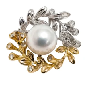 High-end Copper Alloy Zircon Vintage Pearl Flower Brooches Wedding Party Pins Anti-Tarnish Gold Plated Gift Designer
