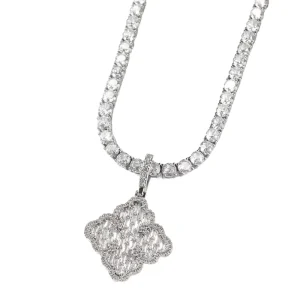 Hip Hop Fully CZ Cross Charm Necklace Pendant 18K Gold Plated Brass with Zircon Diamonds