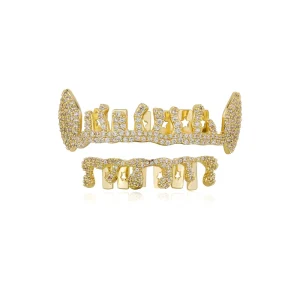 Hip Hop Iced Out Hollow Waterdrop Grillz Set Micro Zircon Cubic Zircon Body Jewelry