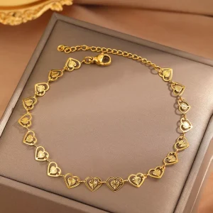 Hollow Geometric Charm Bracelet Stainless Steel Unisex