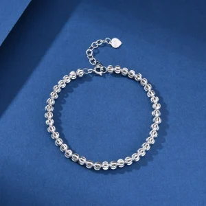 Italian Handmade 925 Sterling Silver Adjustable Hollow Bead Ball Bangle Bracelet for Women
