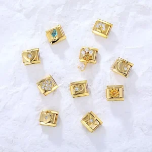 Italian Module Personalized Gold-Bottom Moon Charm Bracelet Jewelry Craft Accessories
