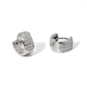 Jewellery Manufacturers’ Women’s 925 Sterling Silver Moissanite Chunky Mini Huggie Hoop Earrings