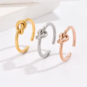 Knot of Happiness 18K Gold-Plated Adjustable Open-Tail Stackable Toe Ring for Women