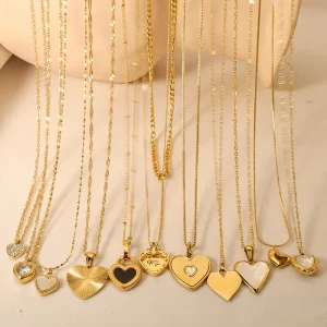 Korean-Style Titanium Heart Charm Pendant Clavicle Chain Choker Necklace for Women
