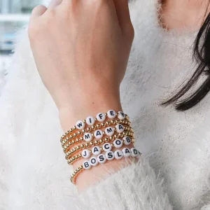 LOVE Letter Silicone Beaded Brass Bracelet