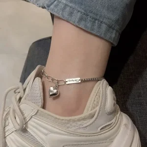 LT-JL030 S925 Sterling Silver Heart-Shaped Thai Anklet