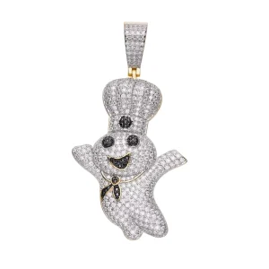 Large Black and Clear CZ Moissanite Diamond Charm Hip Hop Pendant