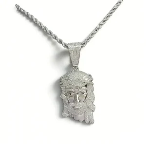 MOD02 Jesus Head Iced Out Hip Hop Pendant VVS Moissanite Copper