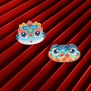 Manufacturer Custom Chinese Traditional Lucky Animal Zinc Alloy Resin Enamel Pins for Snake Lovers