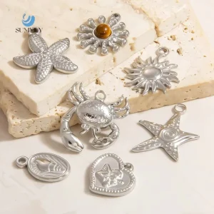 Marine Animal Charm Handmade Stainless Steel Pendant for DIY Bikini Accessories