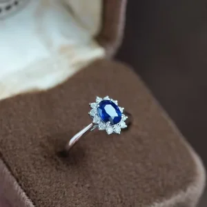 Memory Keepsake Ring 925 Sterling Silver 4mm*5mm Natural Sapphire Ring Cherish Forever Fine Jewelry Gift