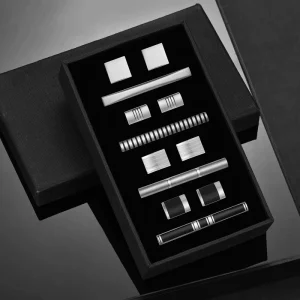 Men’s Cufflinks and Tie Clips Set with Gift Box