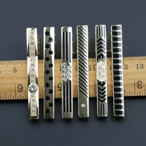 Men’s Golden Metal Clasp Necktie Clip, No. 1-18