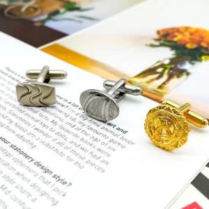 Metal Cufflinks and Tie Clip