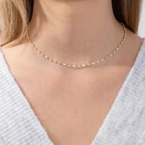 Minimal Delicate Women Thin Chain Geometric Cz Choker Necklace Silver Gold 32+10cm