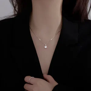 Minimalist Fine Jewelry Zircon 925 Sterling Silver Personalised Necklace for Daily