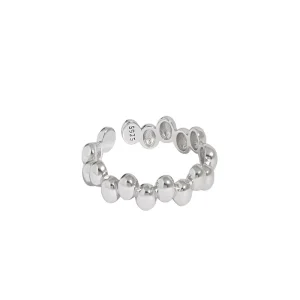 Minimalist Gold-Plated Sterling Silver Smooth Geometric Bead Rings for Women