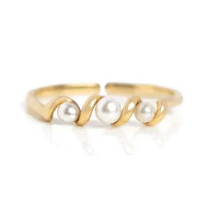 Minimalist Korean 925 Sterling Silver Pearl Ring for Girls